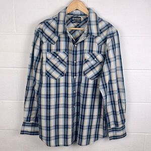 Hollywood Western plaid pearl snap button down shirt